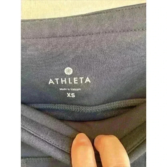 Athleta Navy Street To Summit Fleece Lined Leggings Reflective Side Trim, XSmall - Picture 3 of 9